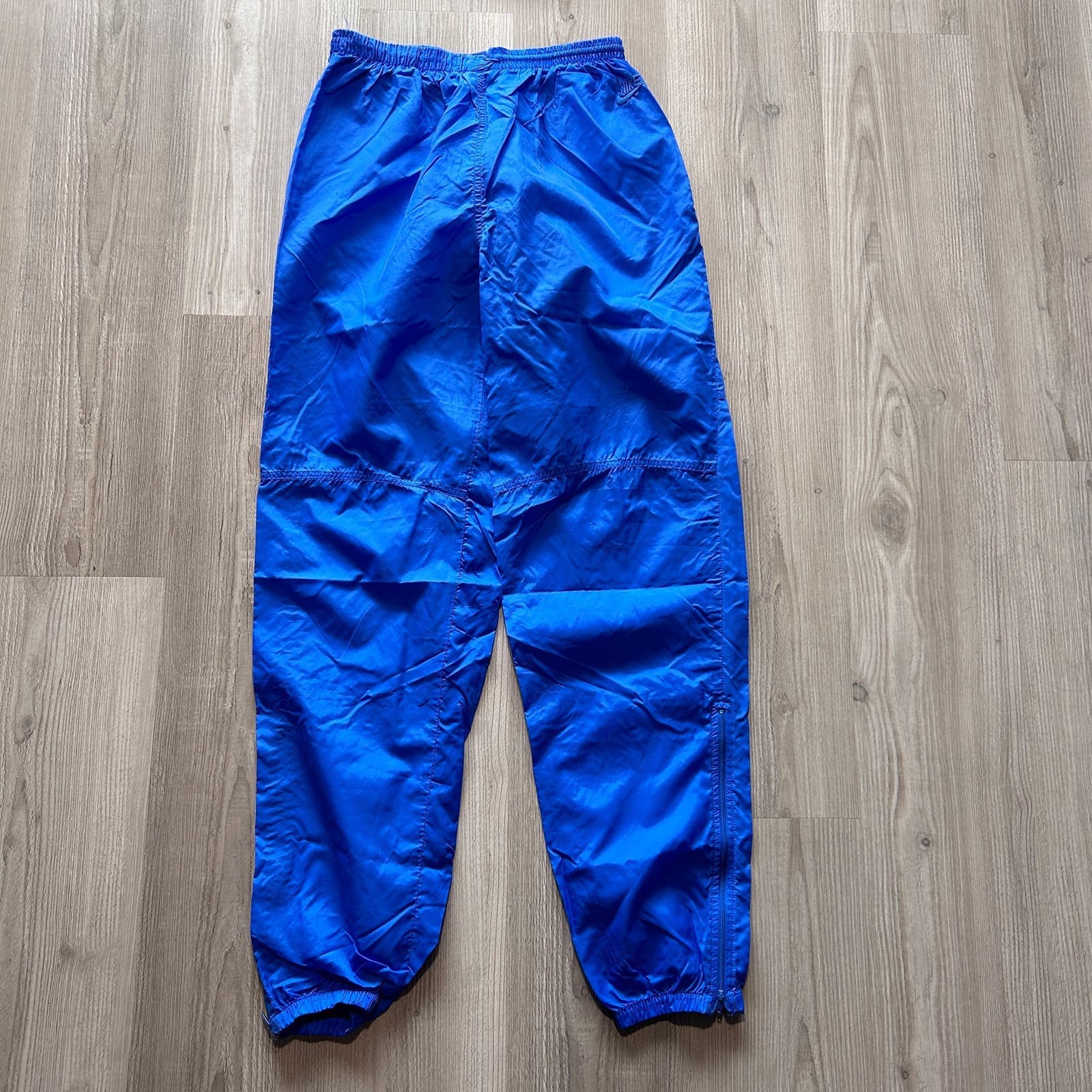 Vintage 80s Nike Track Pants; Womens Medium / Large; Blue; Full Side  Zipper; USA