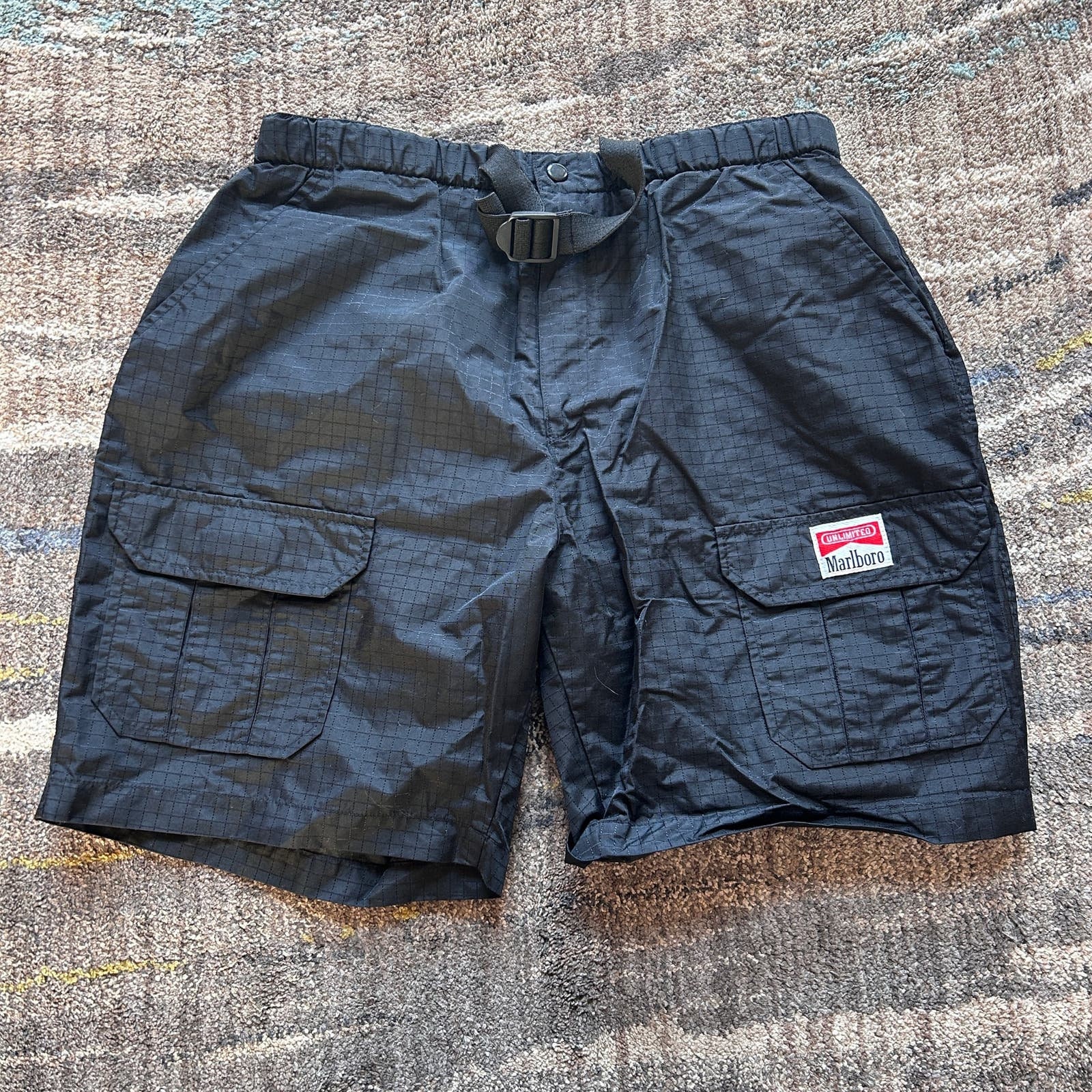 Men's Vintage 90's Marlboro Unlimited Black Ripstop Cargo
