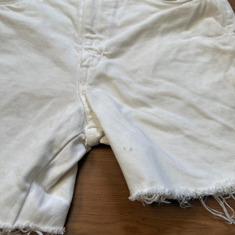 Lot of 2 Women's Vintage 1970's Edwin White Cutoff Denim Jean Shorts Jorts Sz 26 image 7