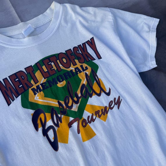 Vintage 90s Mert Letosky Memorial Baseball Tournament White Ted