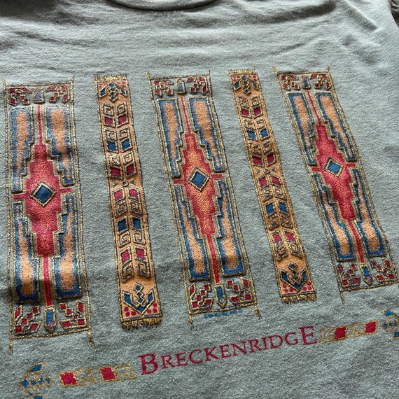 Vintage 90's Breckinridge Colorado Aztec Faded Pa… - image 2