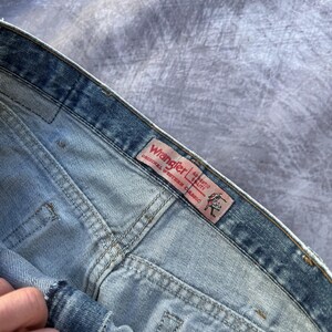 Men's Vintage Wrangler PBR Bull Riding Wester Custom Denim Blue Jeans Sz 36 x 36 image 6