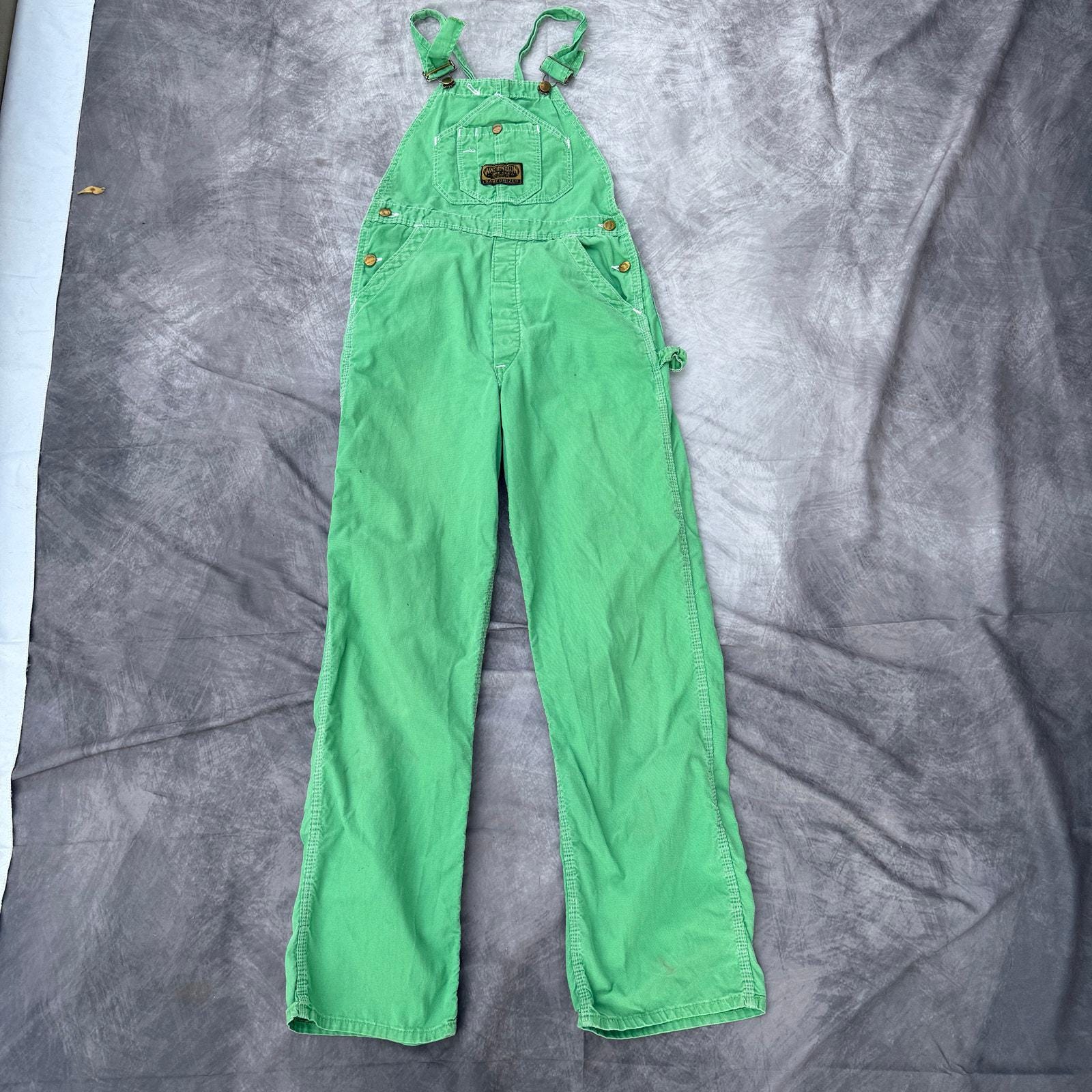 Vintage 70's Washington Dee Cee Sanforized Green Overalls Work