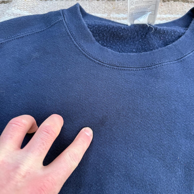 Men's Vintage 90's Nike Essential Navy Blue Crewneck Pullover Sweatshirt Sz XL image 5