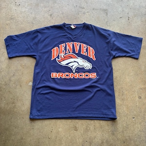 Men&#39;s Vintage 90&#39;s Denver Broncos Terrell Davis Blue Football Jersey Shirt Sz XL