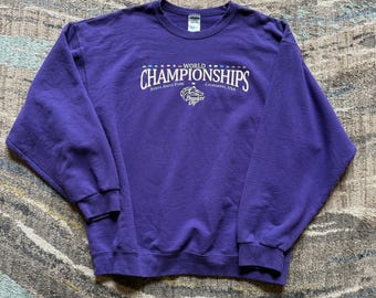 Vintage Breeder's Cup Wereldkampioenschap paarse trui met ronde hals 2XL