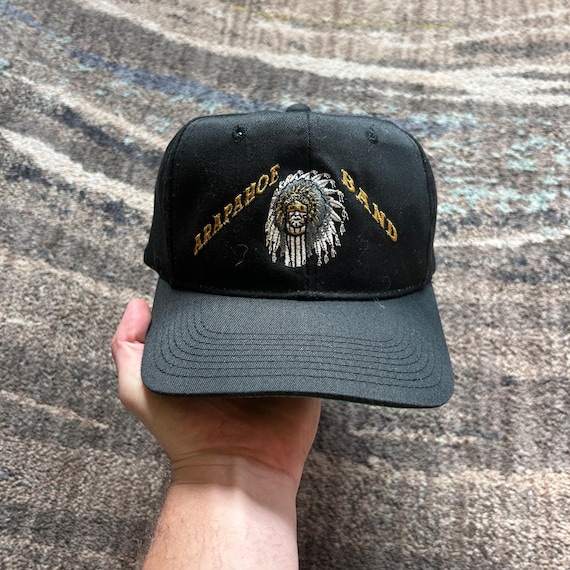 Vintage 90s Arapahoe Band Yellow Black Colorado Indian Snapback Hat Cap VTG Etsy UK