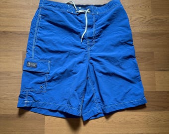Men's Vintage Polo Ralph Lauren Swimwear Blue Swim Trunks Suit Shorts Sz Medium