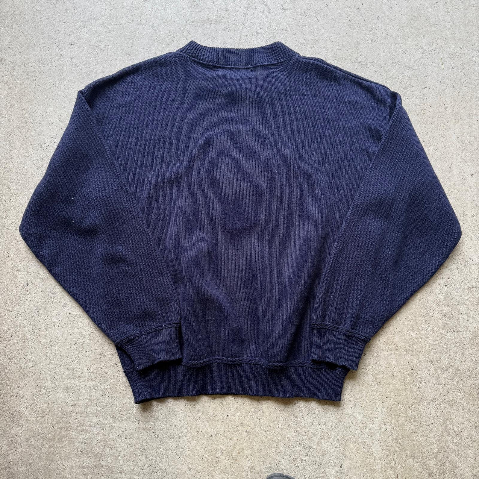 Men's Vintage 90's Sutter & Grant Navy Blue Knit Pullover Golf
