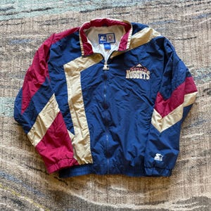 Vintage 90's Starter Denver Nuggets Blue Gold Zip up Windbreaker