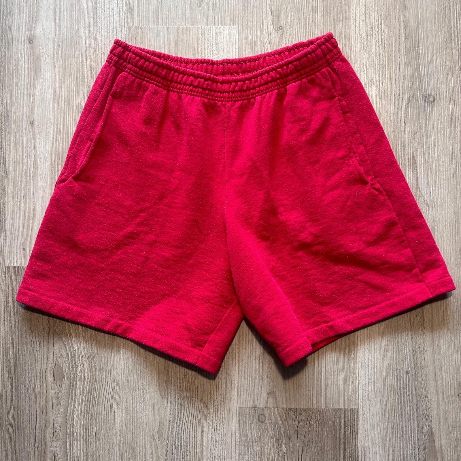 FRUIT OF THE LOOM® Vintage Sweat Shorts Vintage 90's Fruit of the Loom Red Blank Fleece Sweatshorts