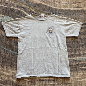 Vintage 90er Jahre Wyoming Grand Teton National Park Signal Mountain Braunes Shirt Sz M