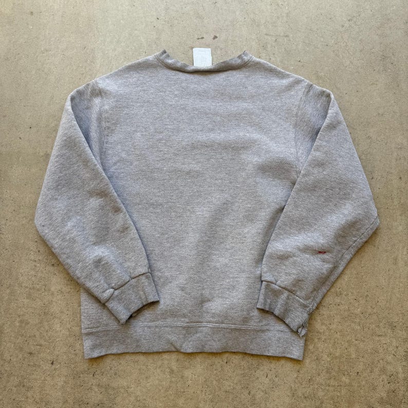 Men's Vintage 90's Nike Essential Gray Blank Crewneck Pullover Sweatshirt Sz S image 8