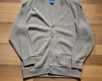 Cárdigan de punto Towncraft Maple marrón claro vintage de los años 90 para hombre, talla grande.