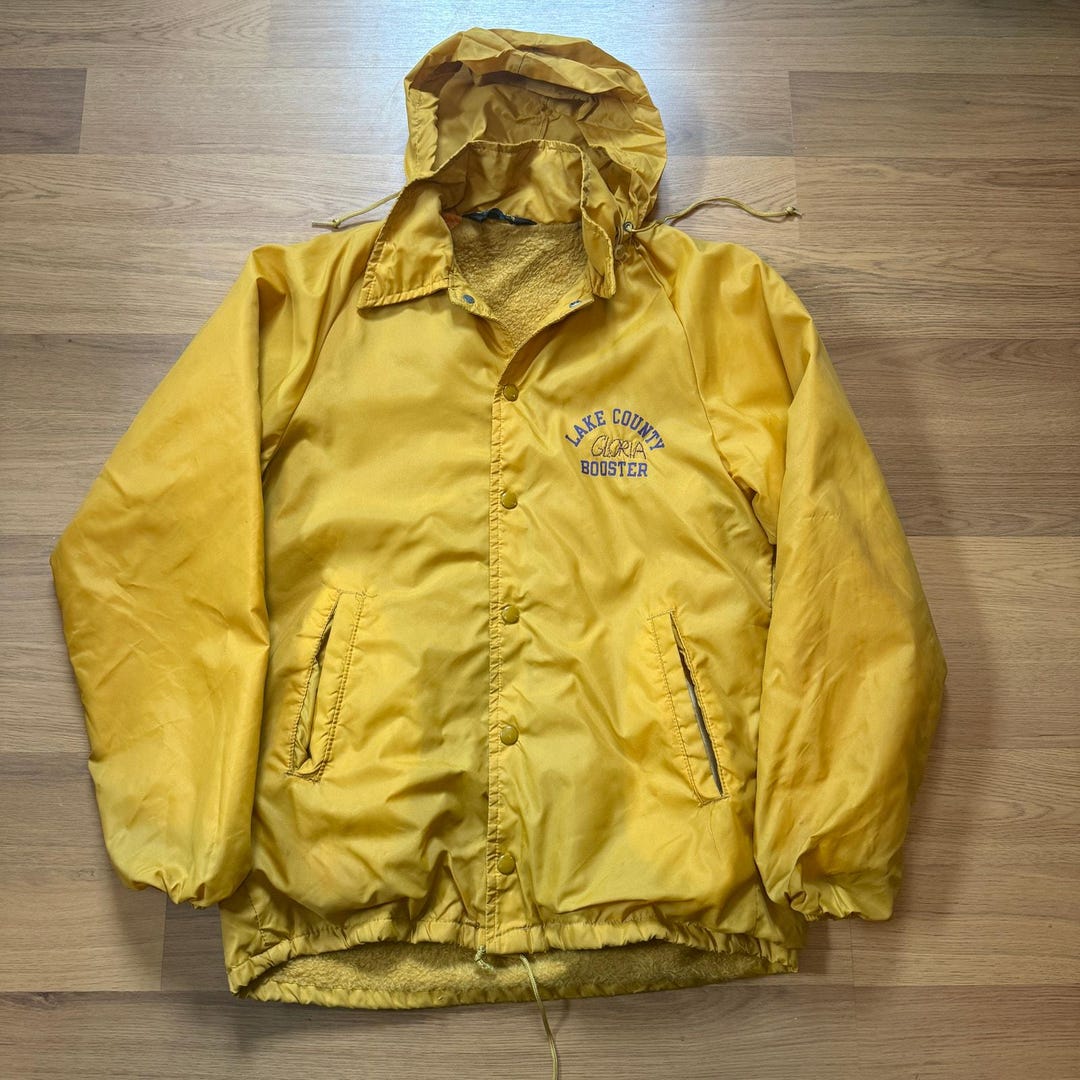 Vintage 1960's Champion Running Man Gold Lined Hooded Snap Track