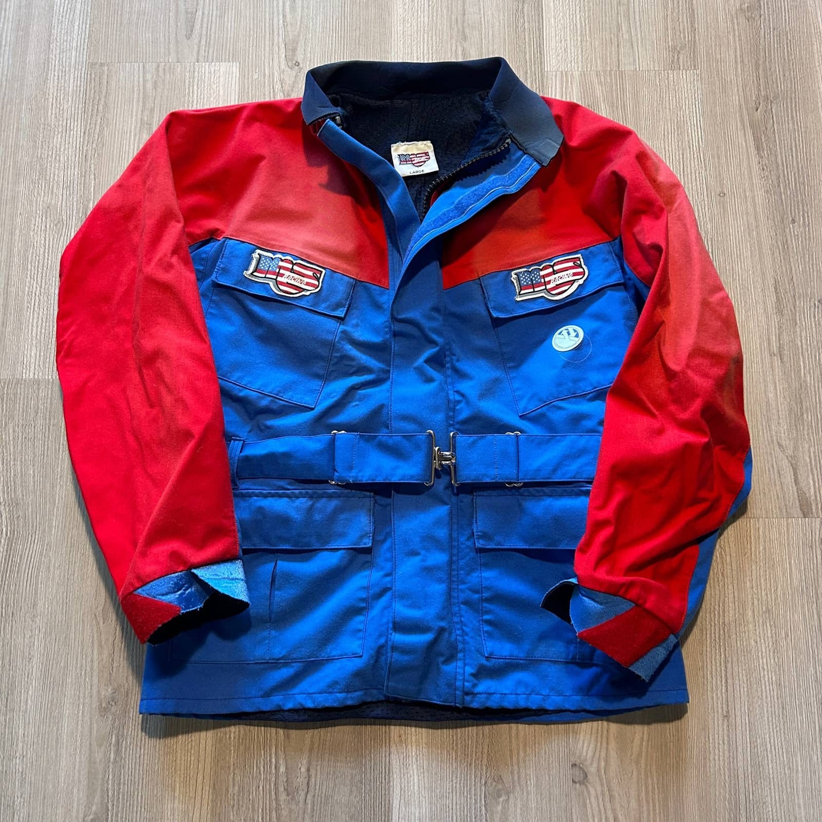 Vintage Malcolm Smith MS Racing Gore-tex Red Blue Moto Motorcycle