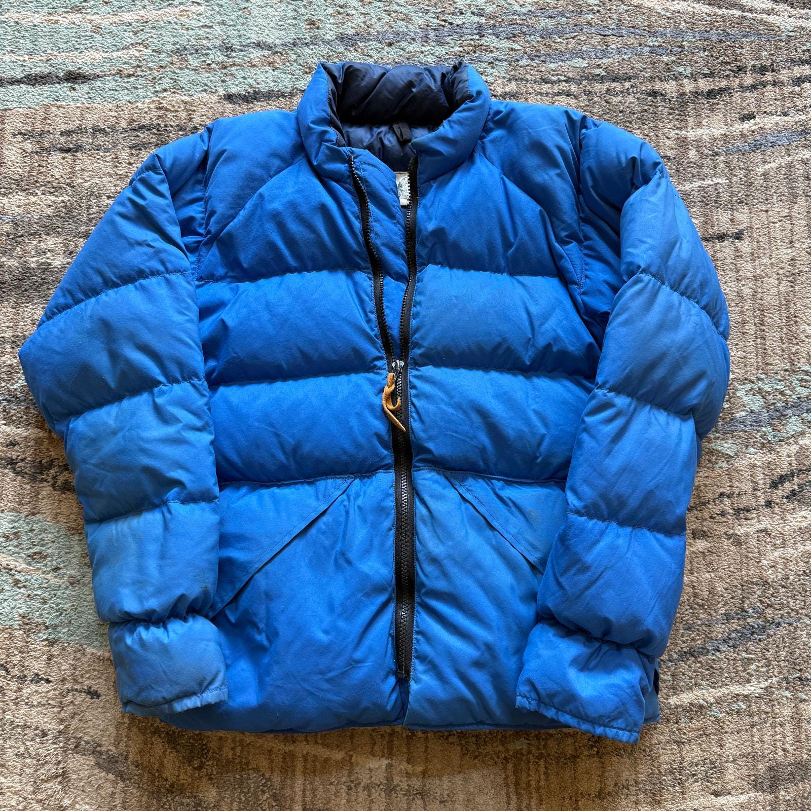 Men's Vintage 70's Marmot Mountain Works Blue Goose Down Puffer