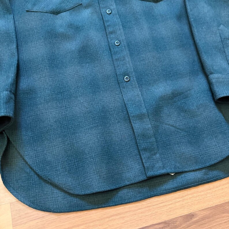 Men's Vintage Pendleton Outdoors Man Green Wool Guide Flannel Shirt Sz Medium image 2