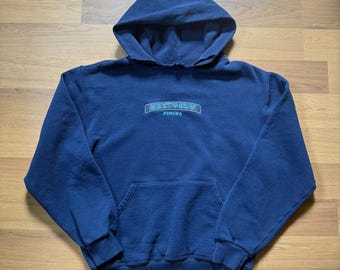 Sudadera con capucha azul vintage Russell Athletic Cal Poly Pomona Talla S
