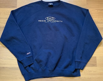 Vintage 90er Jahre Regis Universität Dad Navy Blau Rundhals Pullover Sz 2XL