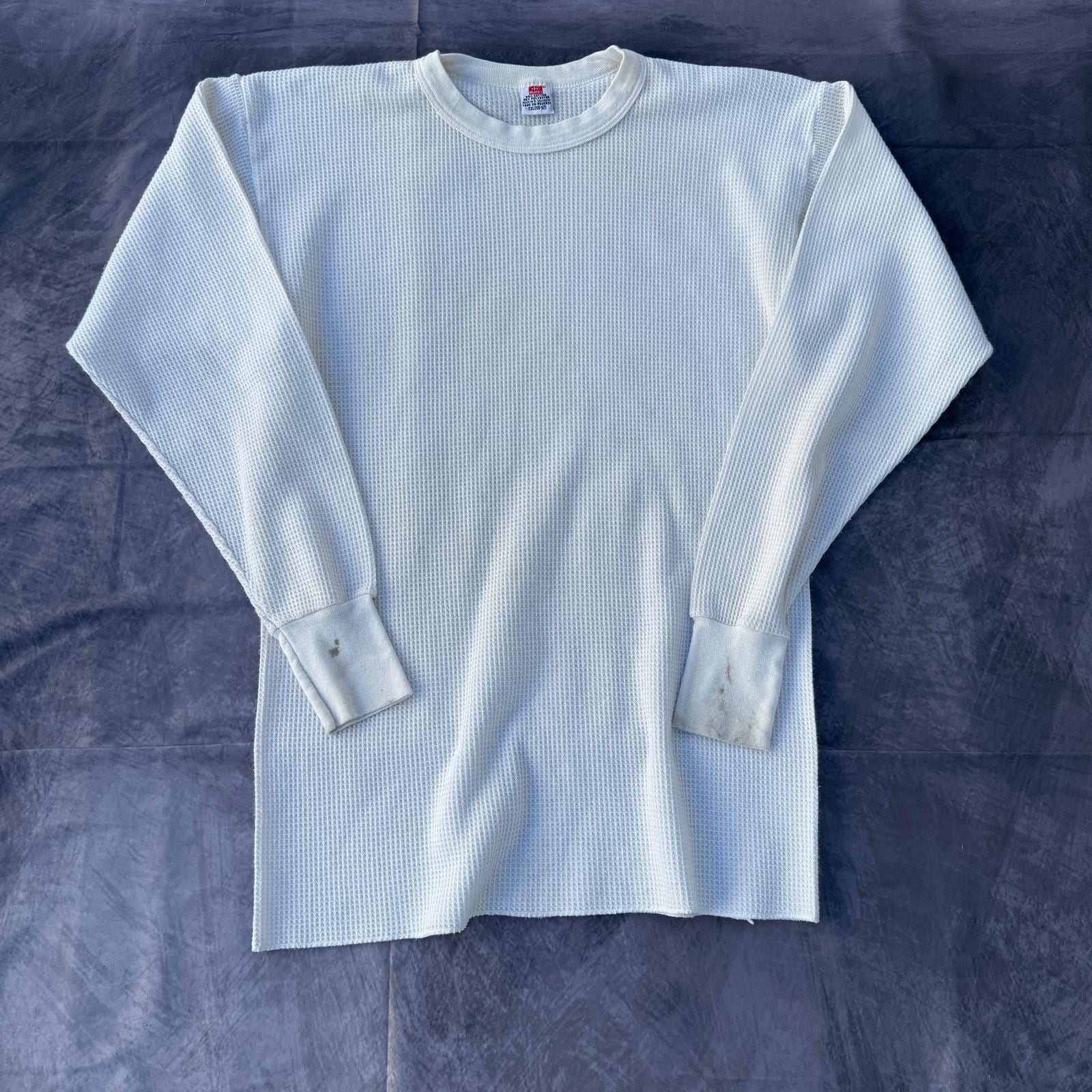 Men's Vintage 80's Hanes White Waffle Knit Thermal Long John's
