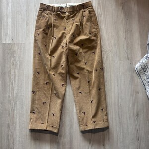 Pantalon Chino Vintage Brooks Brothers Country Club - Taille 34x29 - Soie Et Coton Beige - Années 90