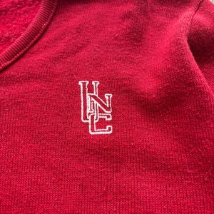 Vintage 80's Champion UNC North Carolina Tar Heels Red V-Neck Pullover Sweater M image 2