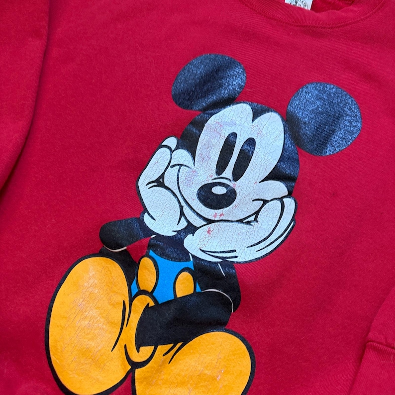 Women's Vintage 90's Mickey Mouse Disney Double Sided Crewneck Sweatshirt Sz L image 2
