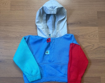 Baby Toddlers Vintage 1980's Carters Colorblock Hoodie Pullover Sweatshirt 24M