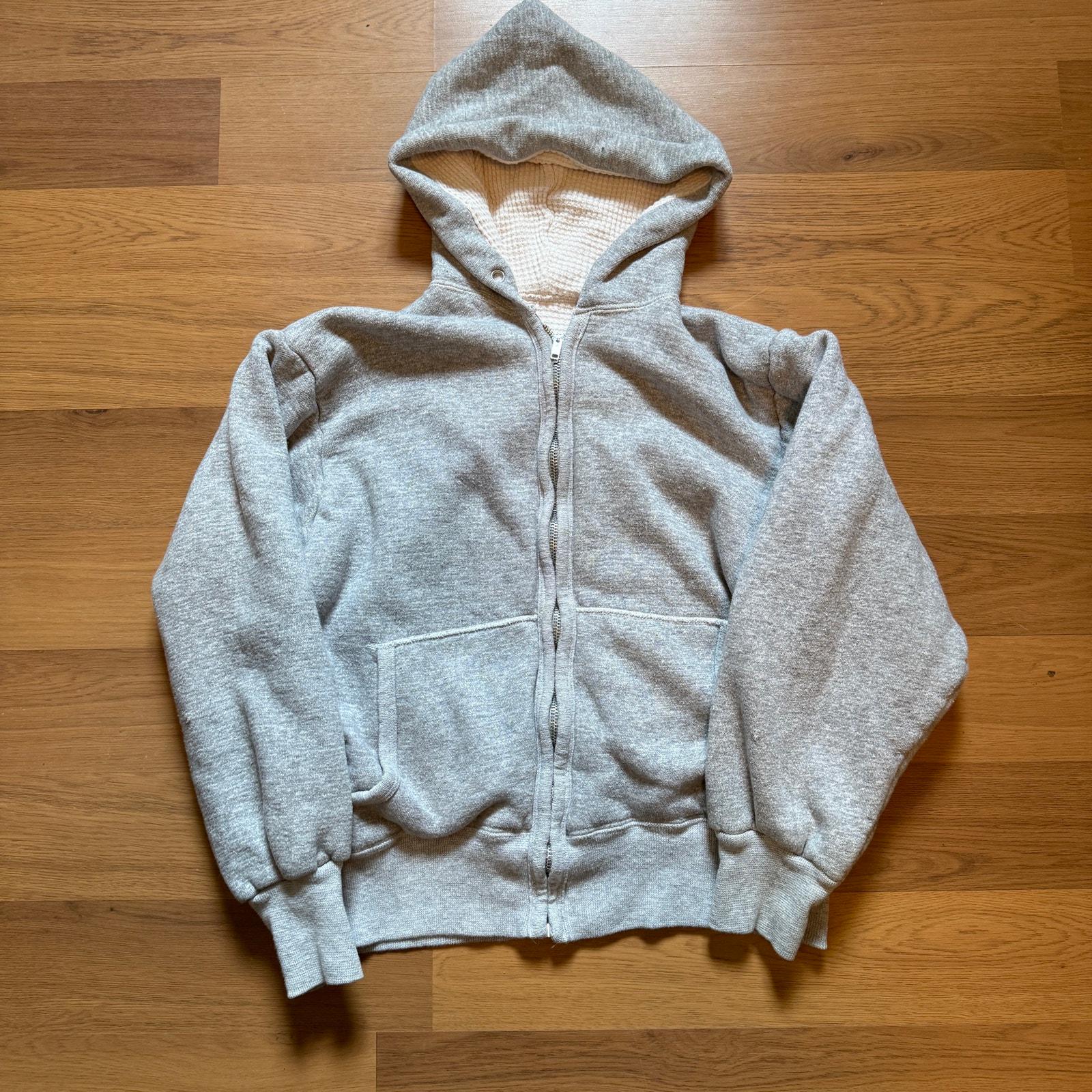 Vintage 60s Thermal Hoodie - Etsy