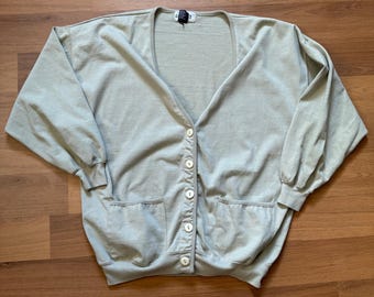 Dam Vintage 90-tals Cabaret ljusgrön kofta tröja storlek Medium