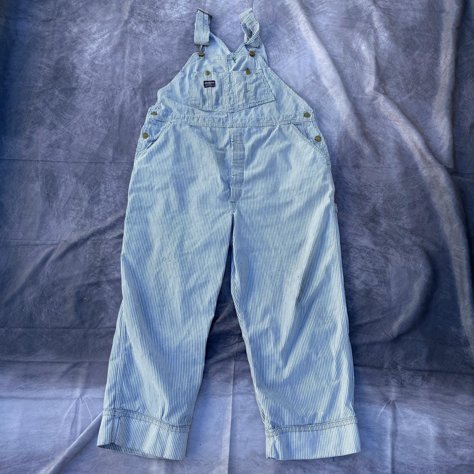 Vintage 70's Oshkosh B'gosh Hickory Striped Railroad Denim