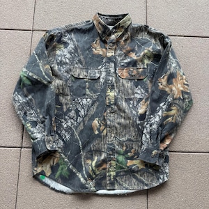 Camisa de manga larga con botones y estampado de camuflaje vintage Mossy Oak para hombre, talla 2XL XXL. imagen 1