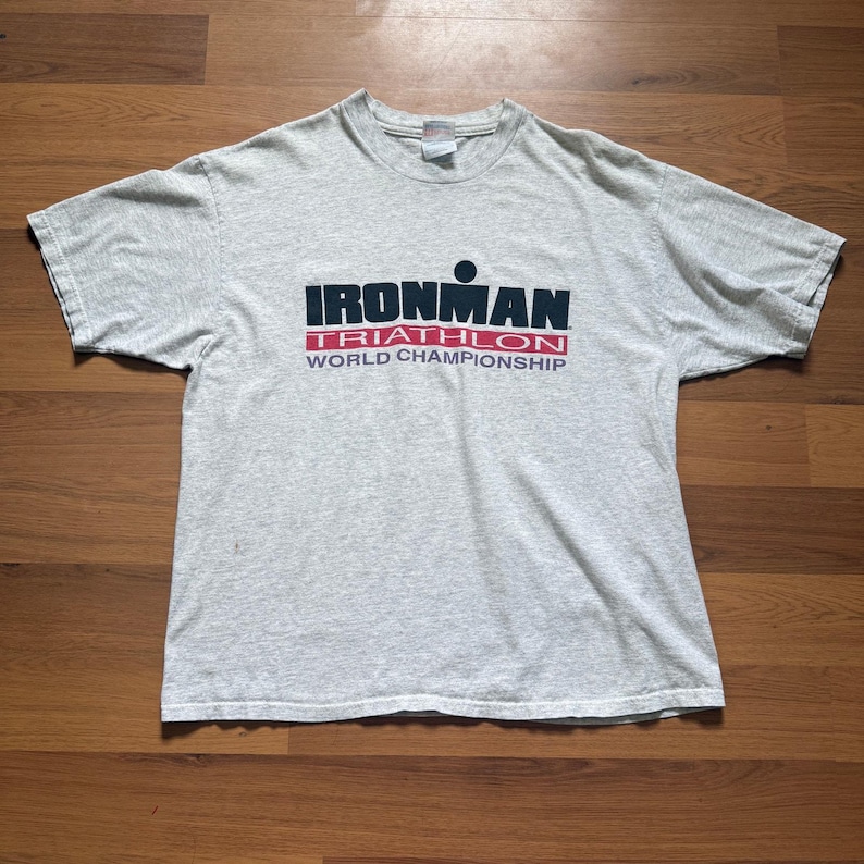 Men's Vintage 2000's IronMan Triathlon World Championships Gray Tee Shirt Sz XL image 1