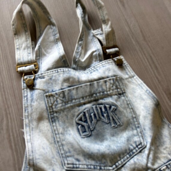 Vintage 90's Slick Acid Wash Denim Blue Jean Grunge Skate Overalls