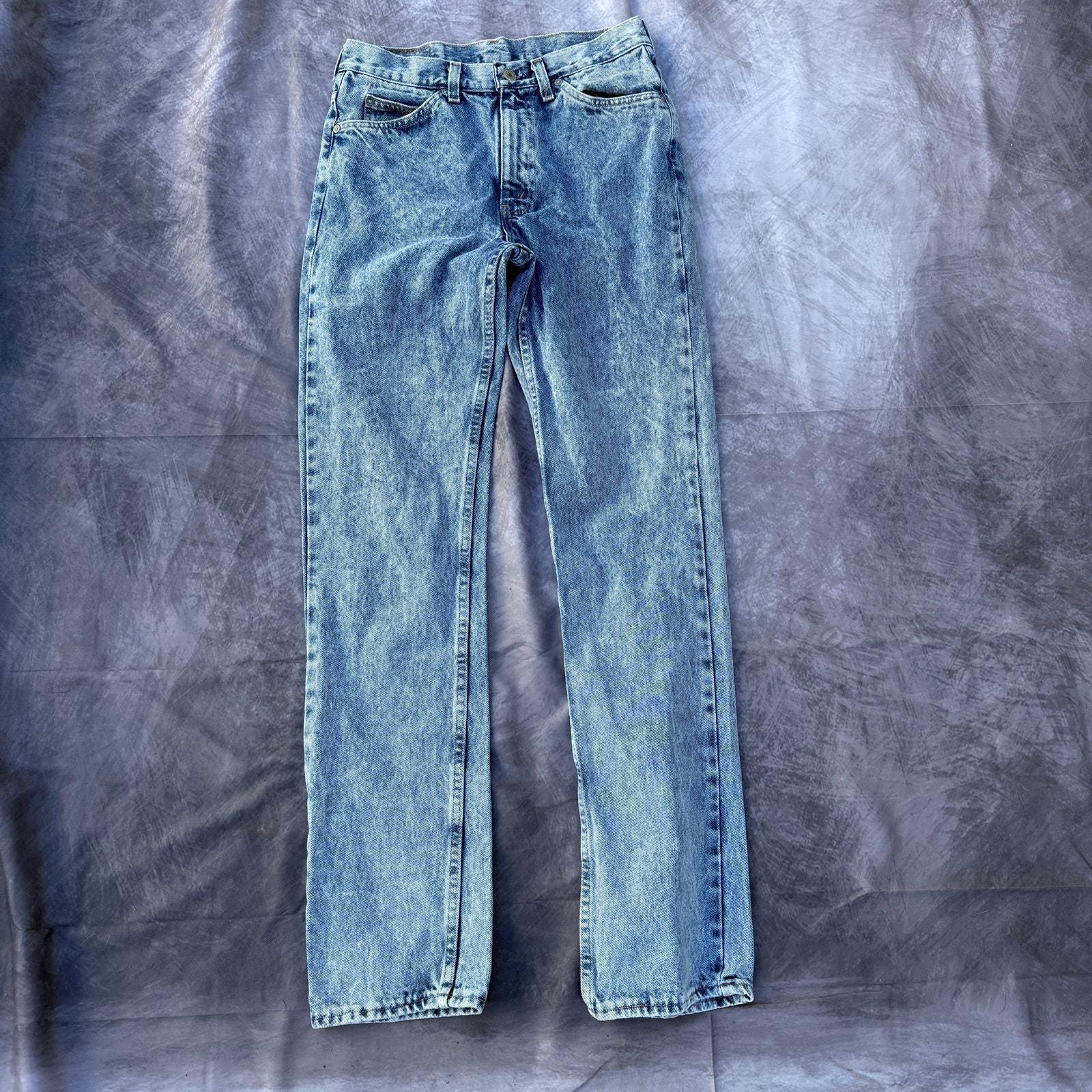 Men's Vintage 80's Jcpenney Plain Pockets Acid Wash Denim Blue