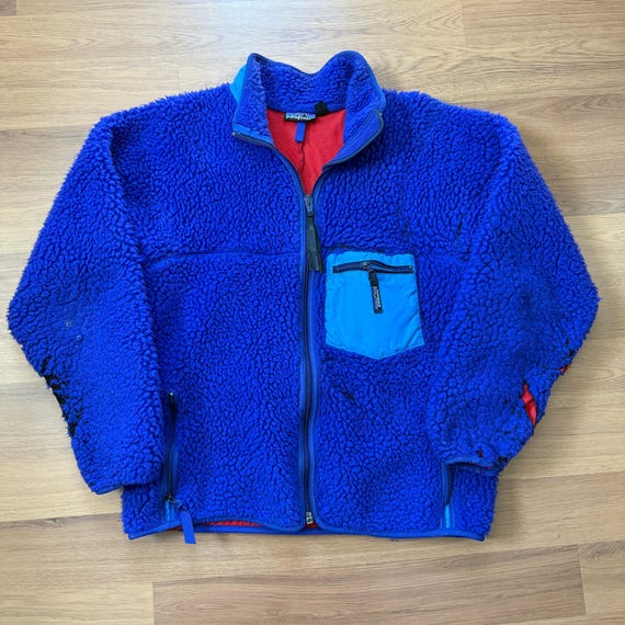 Men's Vintage 1989 Patagonia Purple Red Retro-x Deep Pile Fleece