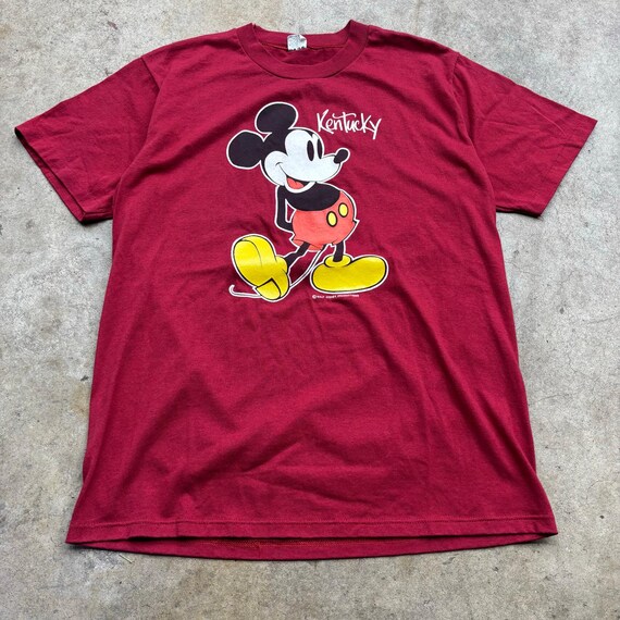 Men's Vintage 80's Mickey Mouse Walt Disney World Kentucky Red