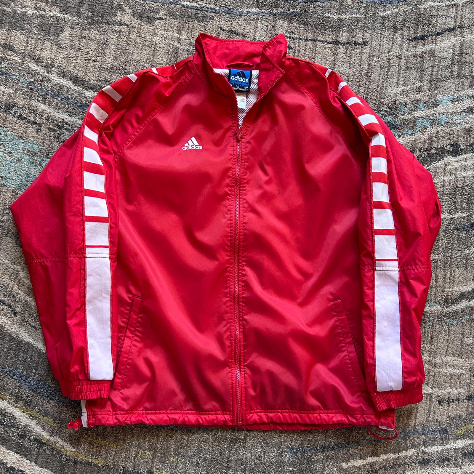 Mens Windbreaker Adidas Windbreaker Jacket Red Men's Vintage