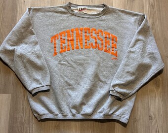 Vintage 90's Tennessee Volunteers UT Gray Crewneck Pullover Sweatshirt Sz Large