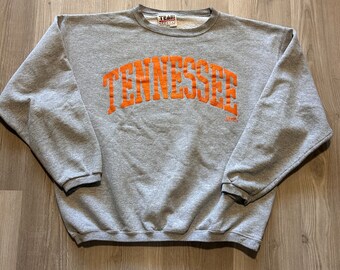 Vintage 90er Jahre Tennessee Volunteers UT Grau Rundhals Pullover Sz Large