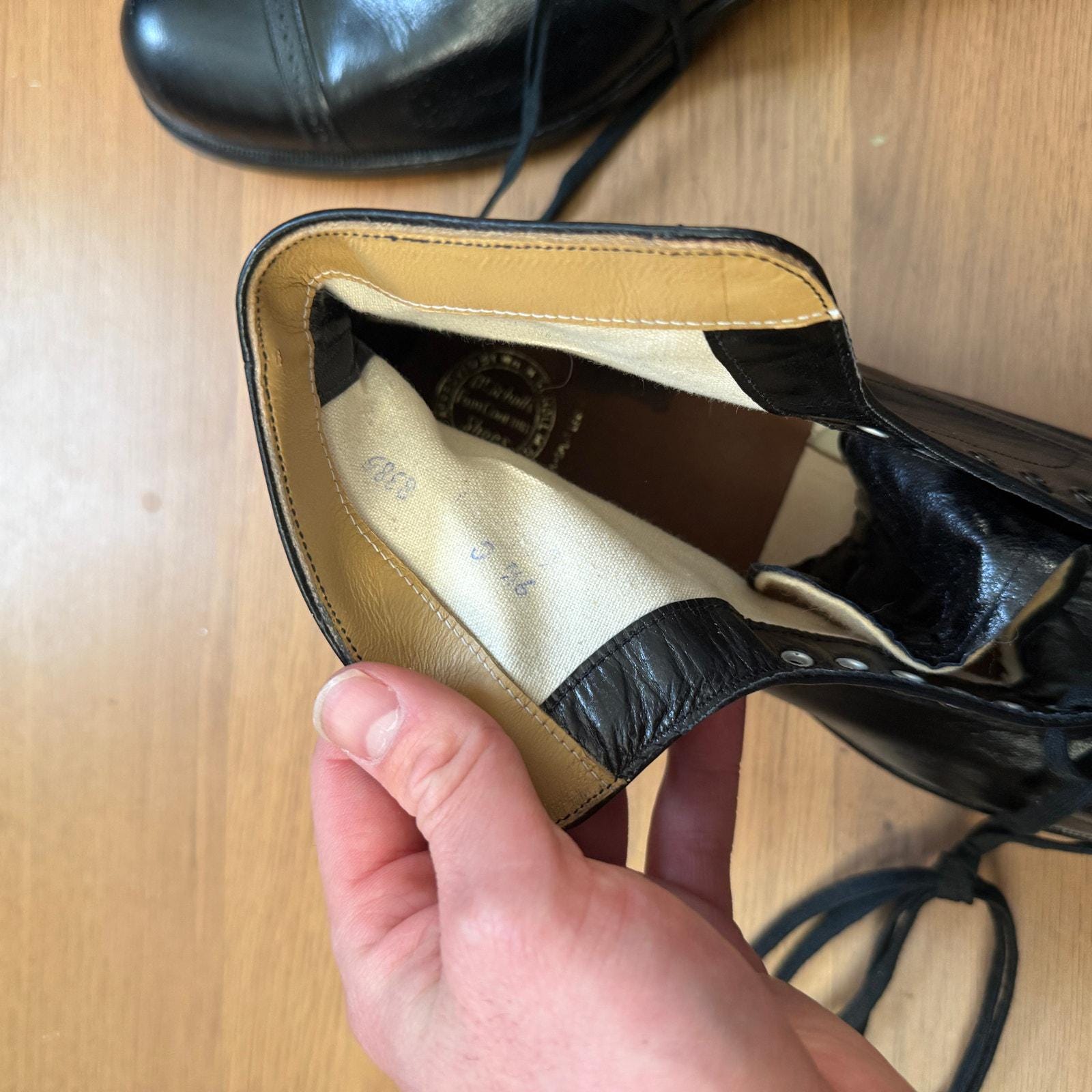 Deadstock w/Box Vintage 1940\'s Dr. Scholls Black Leather Lace-Up Ankle Boots 9.5 Deadstock W/box Vintage 1940 main image 2