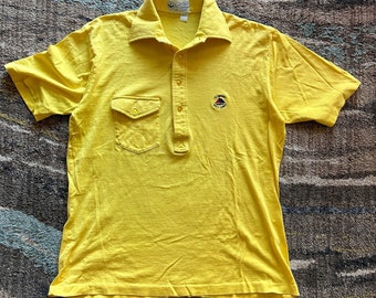 vintage 80's Pickering Olomana Hawaii Golf Links jaune polo Sz Large L