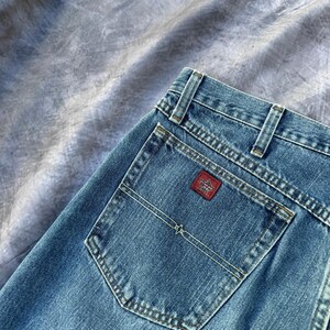 Men's Vintage Wrangler PBR Bull Riding Wester Custom Denim Blue Jeans Sz 36 x 36 image 9