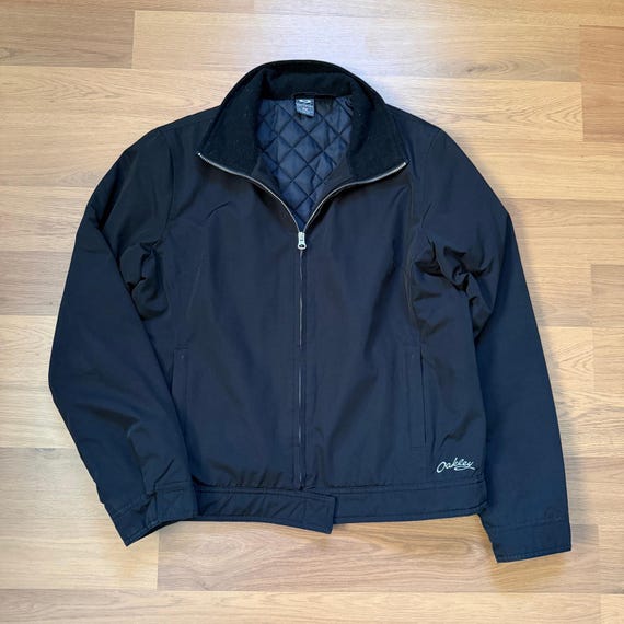 Women's Vintage Y2k Oakley Software Quilt Lined Black Zip up