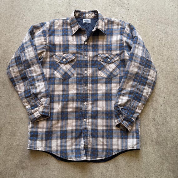 Vintage 90's Oshkosh B'gosh Blue Thermal Lined Flannel Long Sleeve