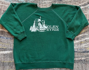 Vintage 80's Glen Eyrie Colorado Springs Green Crewneck Pullover Sweatshirt Sz S