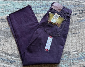 Calça jeans feminina vintage Levi's 560, corte reto e folgado, roxa, tamanho 6 (EUA), nova com etiqueta.