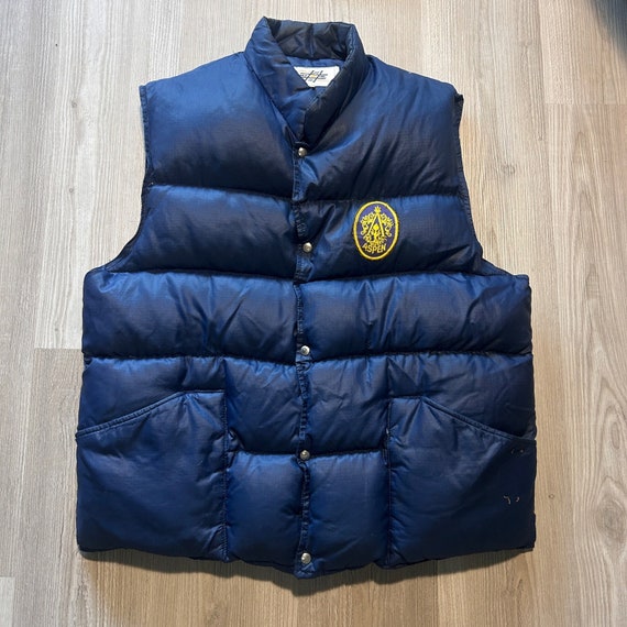 Hombres Vintage 80 s Aspen Snowmass Ski Colorado Blue Goose Down Puffer Vest Sz XL Etsy Mexico