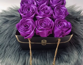 Purple Rose Eternal Bouquet Black Box